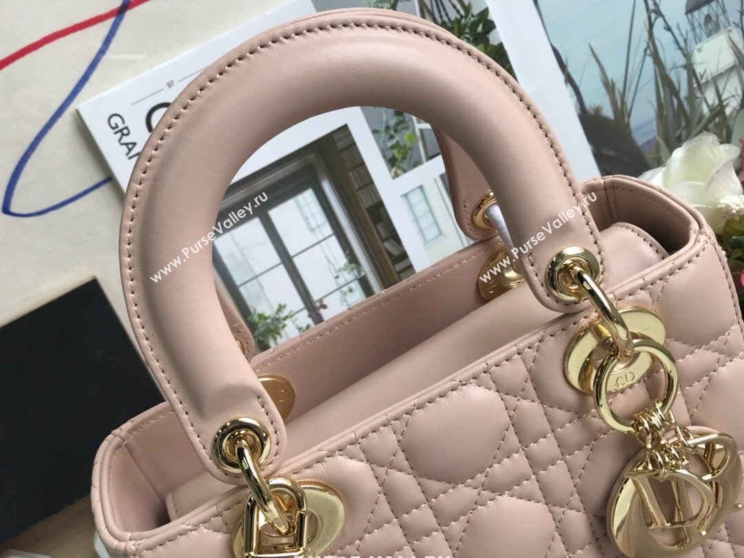 Dior Small Lady Dior My ABCDior Bag in Cannage Lambskin Nude Pink 2025 M0532 0806 (JPH-250806031)