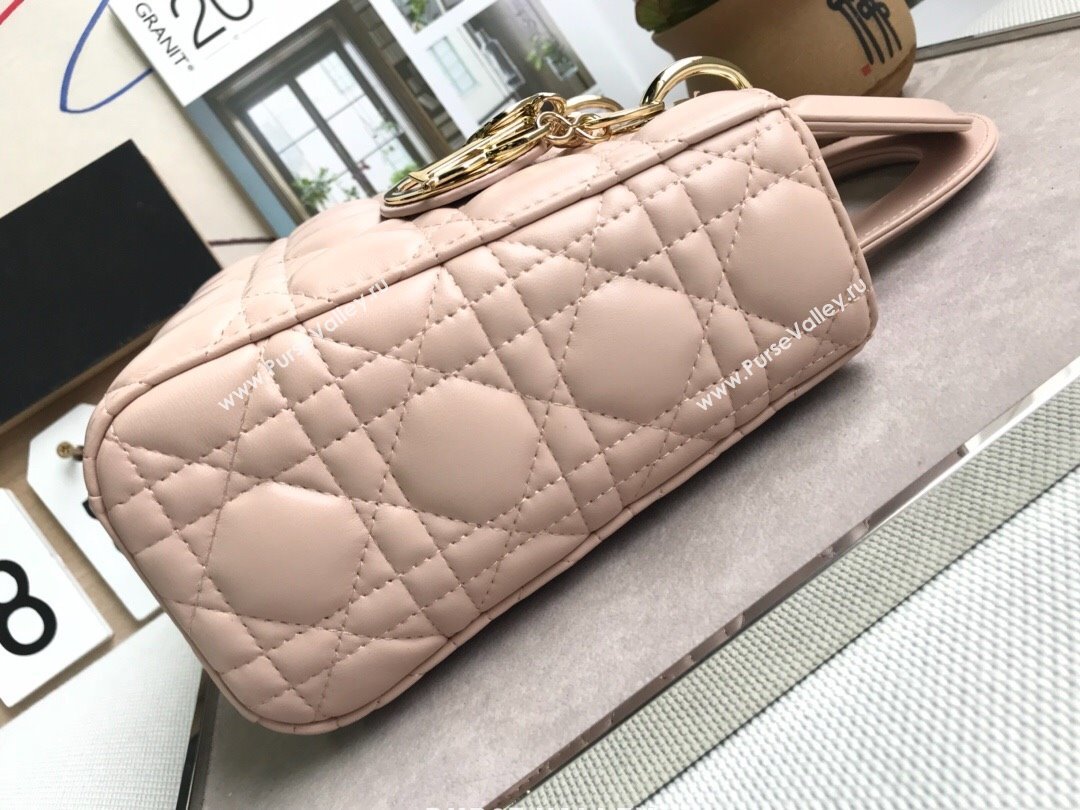 Dior Small Lady Dior My ABCDior Bag in Cannage Lambskin Nude Pink 2025 M0532 0806 (JPH-250806031)