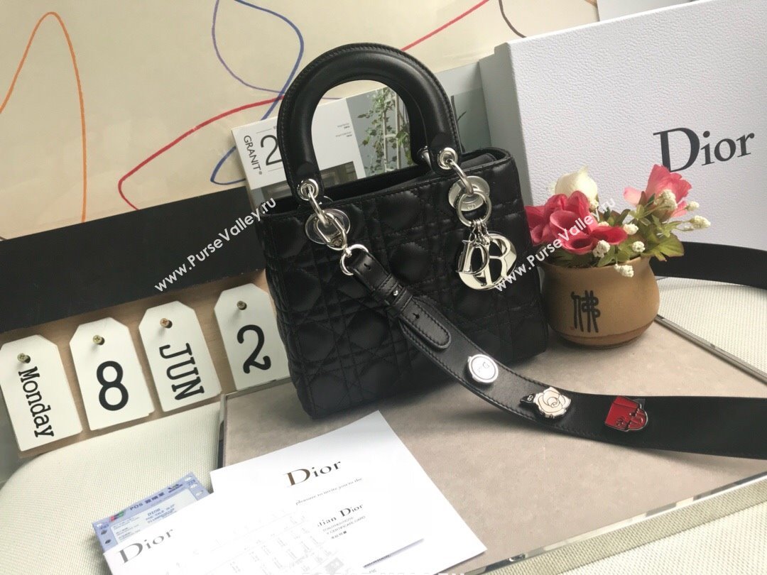 Dior Small Lady Dior My ABCDior Bag in Cannage Lambskin Black/Silver 2025 M0532 0806 (JPH-250806034)