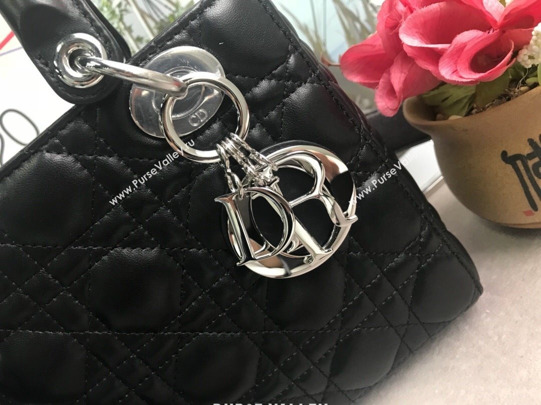 Dior Small Lady Dior My ABCDior Bag in Cannage Lambskin Black/Silver 2025 M0532 0806 (JPH-250806034)