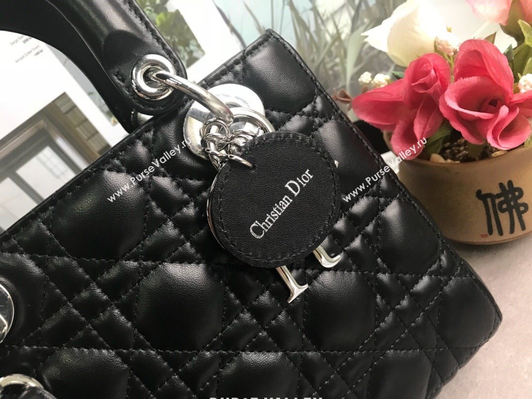 Dior Small Lady Dior My ABCDior Bag in Cannage Lambskin Black/Silver 2025 M0532 0806 (JPH-250806034)