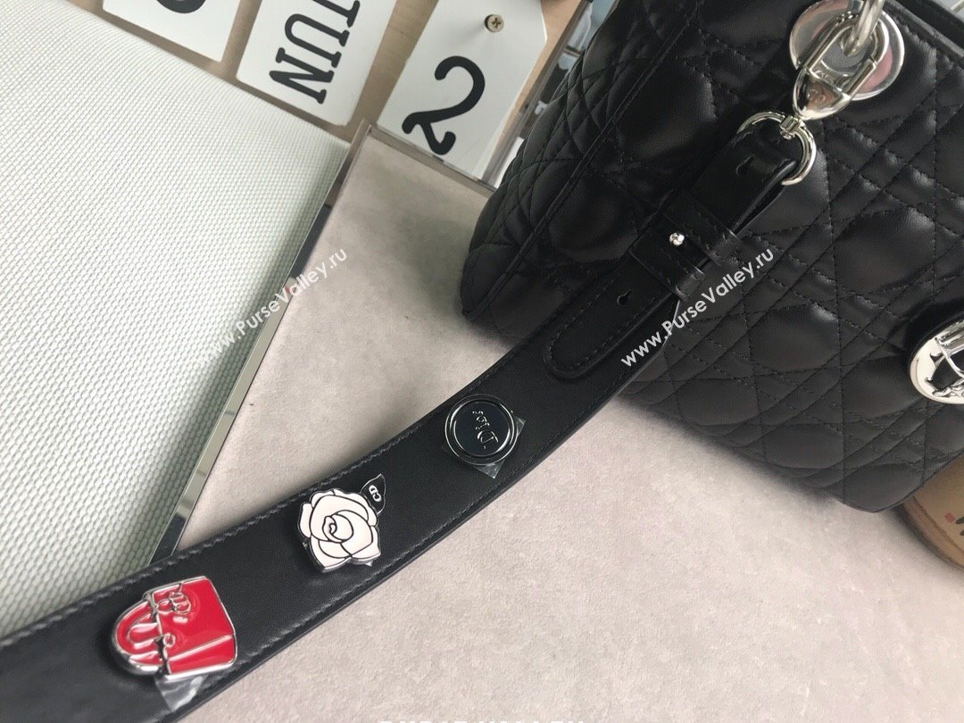 Dior Small Lady Dior My ABCDior Bag in Cannage Lambskin Black/Silver 2025 M0532 0806 (JPH-250806034)