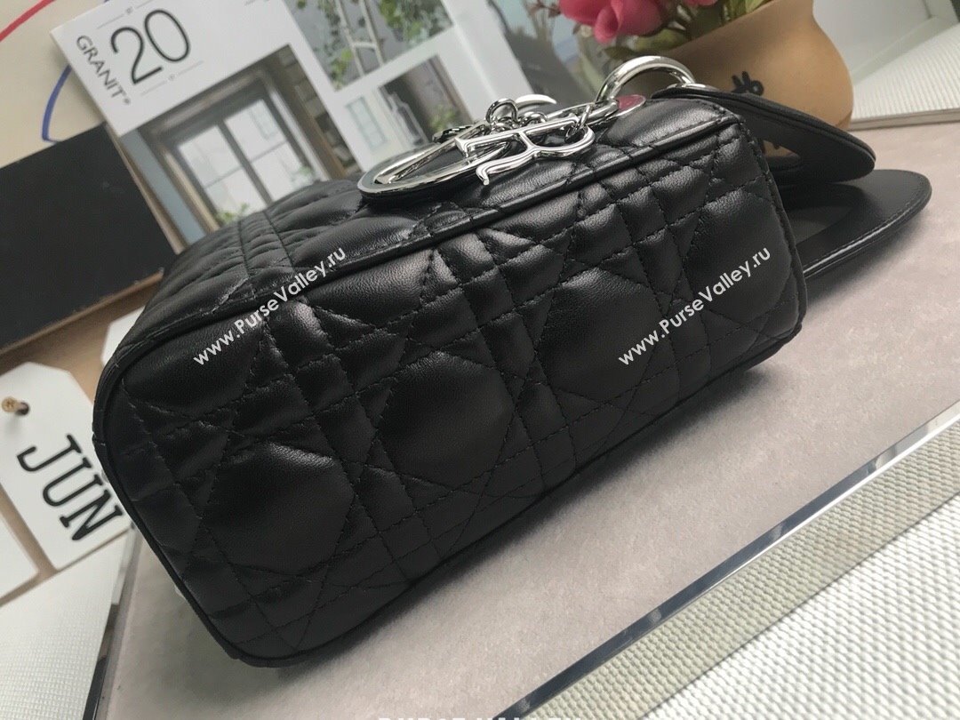 Dior Small Lady Dior My ABCDior Bag in Cannage Lambskin Black/Silver 2025 M0532 0806 (JPH-250806034)