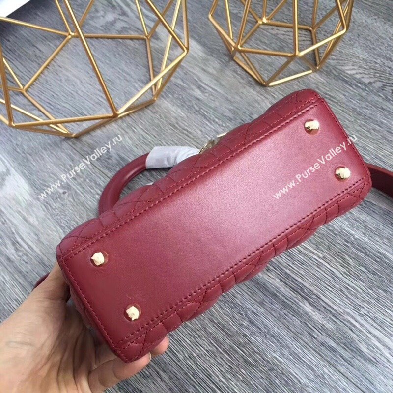 Dior Small Lady Dior My ABCDior Bag in Cannage Lambskin Burgundy/Gold 2025 M0532 0806 (JPH-250806029)