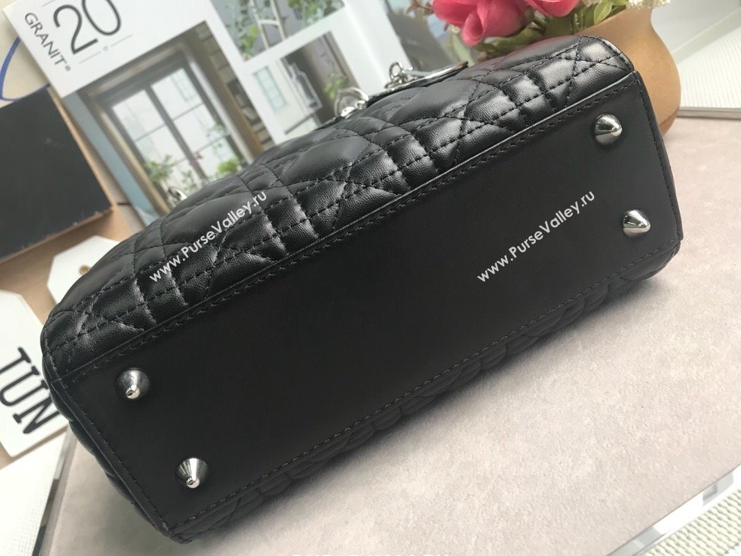 Dior Small Lady Dior My ABCDior Bag in Cannage Lambskin Black/Silver 2025 M0532 0806 (JPH-250806034)