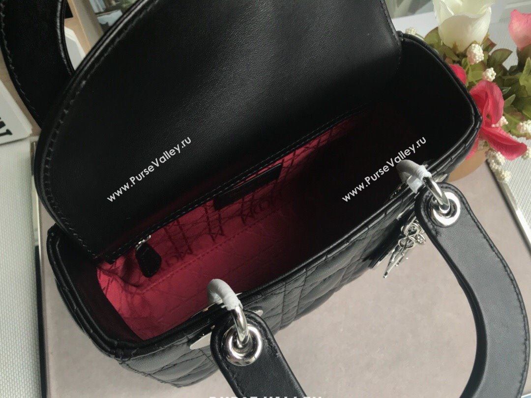 Dior Small Lady Dior My ABCDior Bag in Cannage Lambskin Black/Silver 2025 M0532 0806 (JPH-250806034)