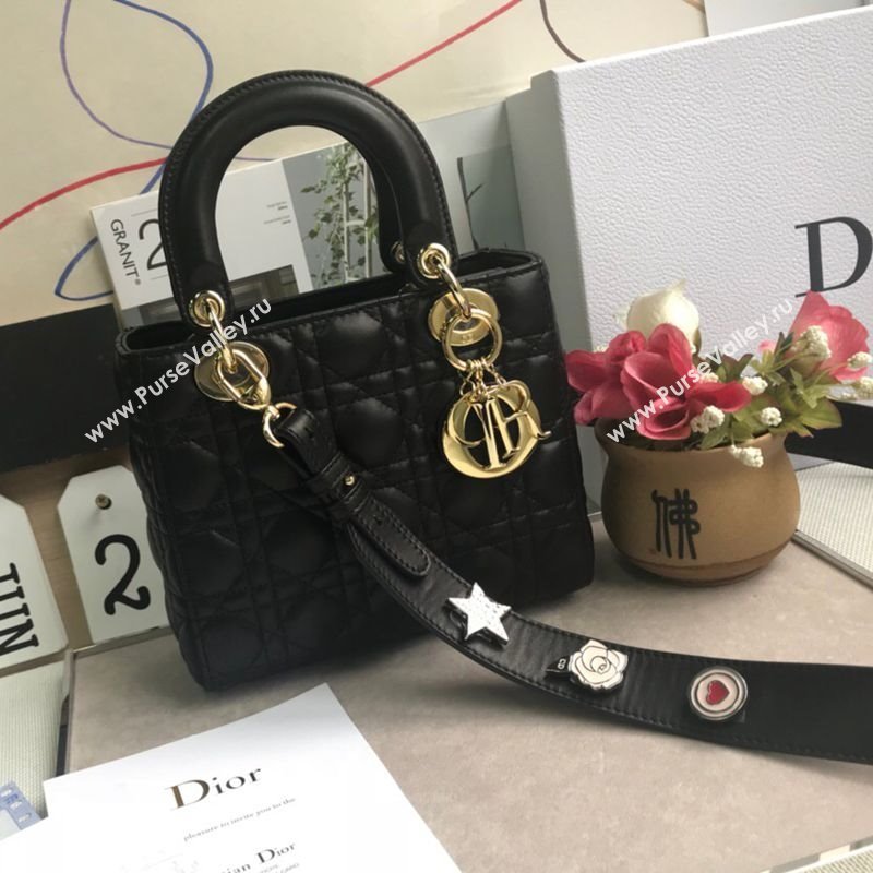 Dior Small Lady Dior My ABCDior Bag in Cannage Lambskin Black/Gold 2025 M0532 0806 (JPH-250806035)
