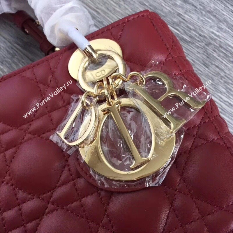 Dior Small Lady Dior My ABCDior Bag in Cannage Lambskin Burgundy/Gold 2025 M0532 0806 (JPH-250806029)