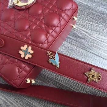 Dior Small Lady Dior My ABCDior Bag in Cannage Lambskin Burgundy/Gold 2025 M0532 0806 (JPH-250806029)