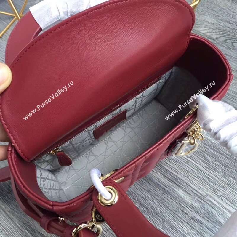 Dior Small Lady Dior My ABCDior Bag in Cannage Lambskin Burgundy/Gold 2025 M0532 0806 (JPH-250806029)