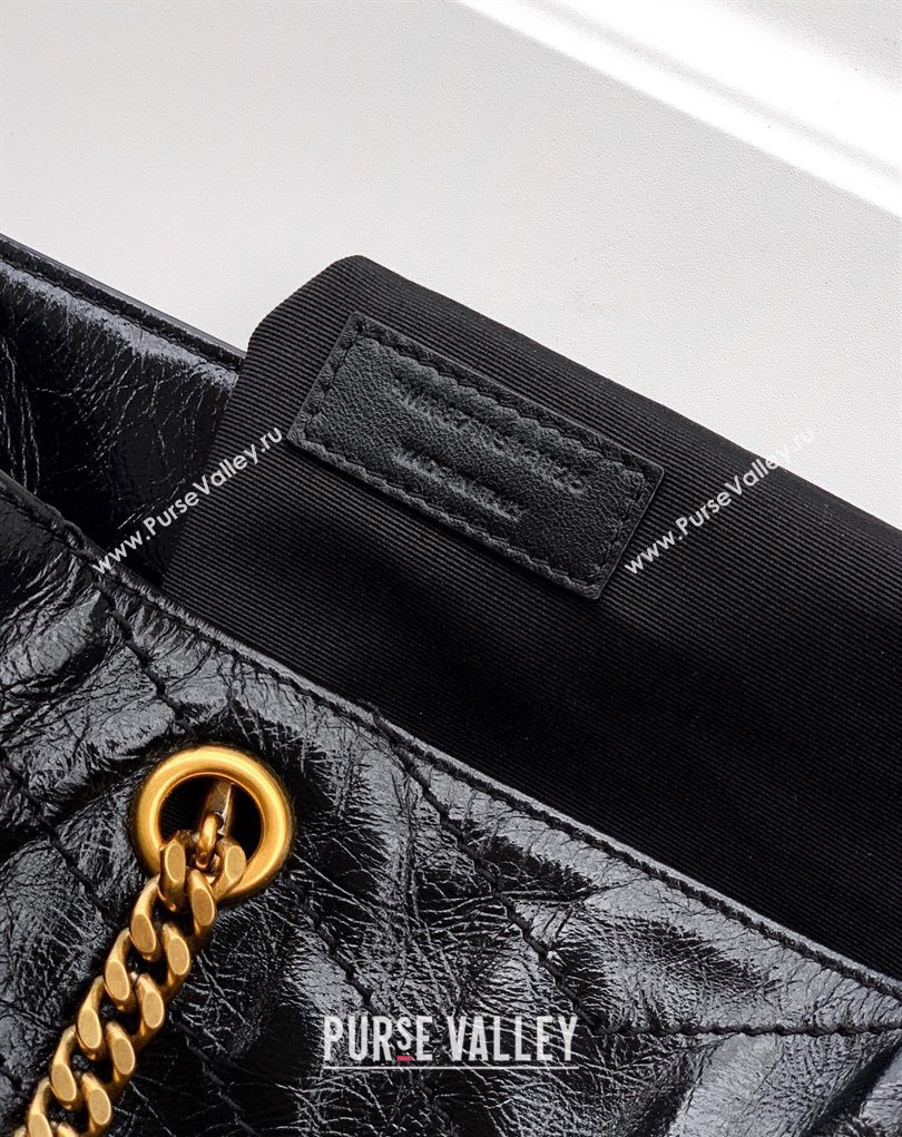 Saint Laurent NIKI shopping bag in vintage leather Black/Gold 2026 871151 (MHUI-260403085)