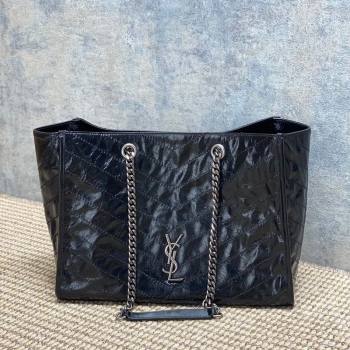 Saint Laurent NIKI shopping bag in vintage leather Black/Silver 2026 871151 (MHUI-260403084)