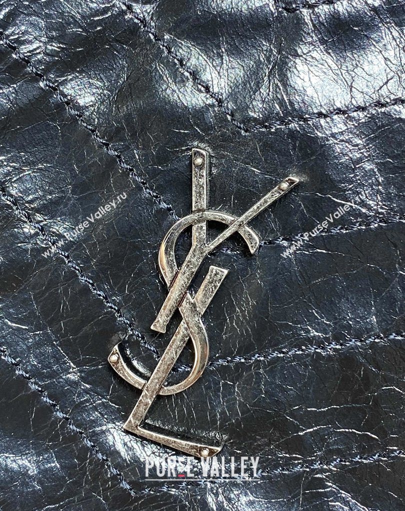 Saint Laurent NIKI shopping bag in vintage leather Black/Silver 2026 871151 (MHUI-260403084)