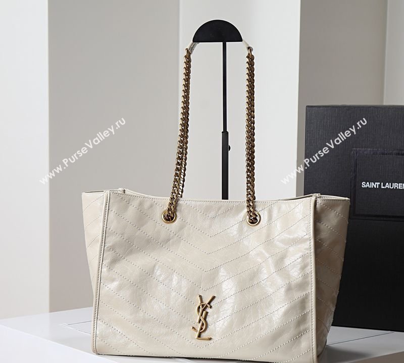 Saint Laurent NIKI shopping bag in vintage leather White 2026 871151 (MHUI-260403087)