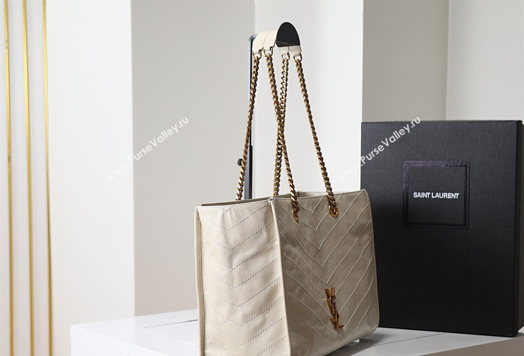 Saint Laurent NIKI shopping bag in vintage leather White 2026 871151 (MHUI-260403087)