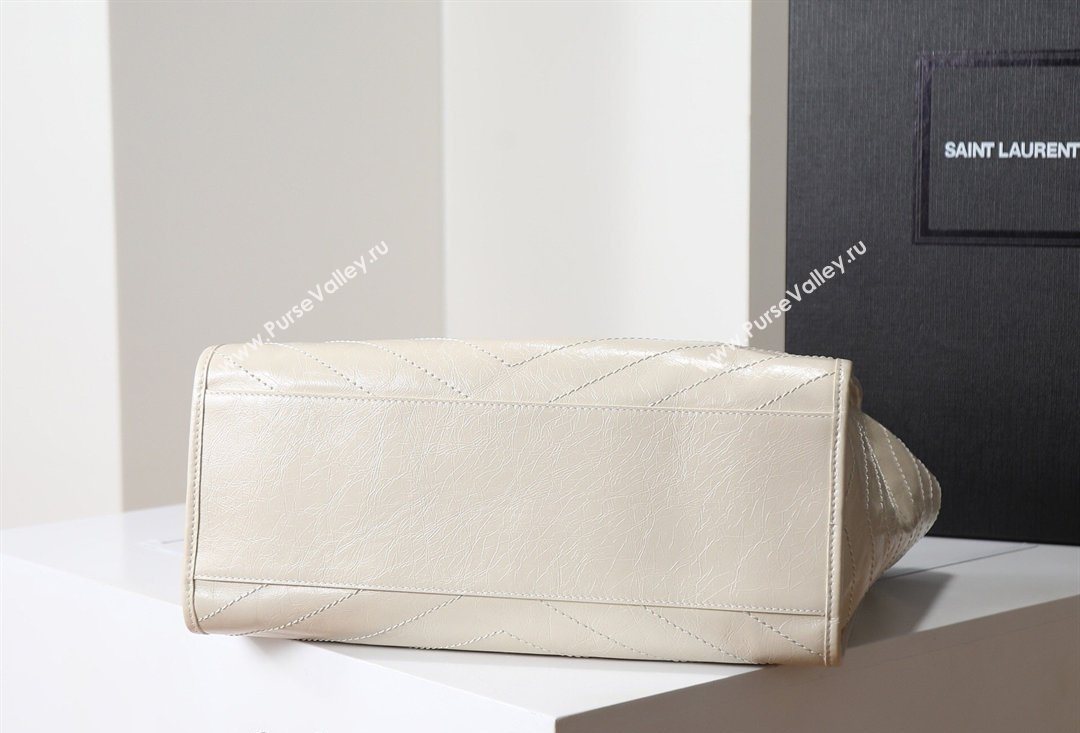 Saint Laurent NIKI shopping bag in vintage leather White 2026 871151 (MHUI-260403087)