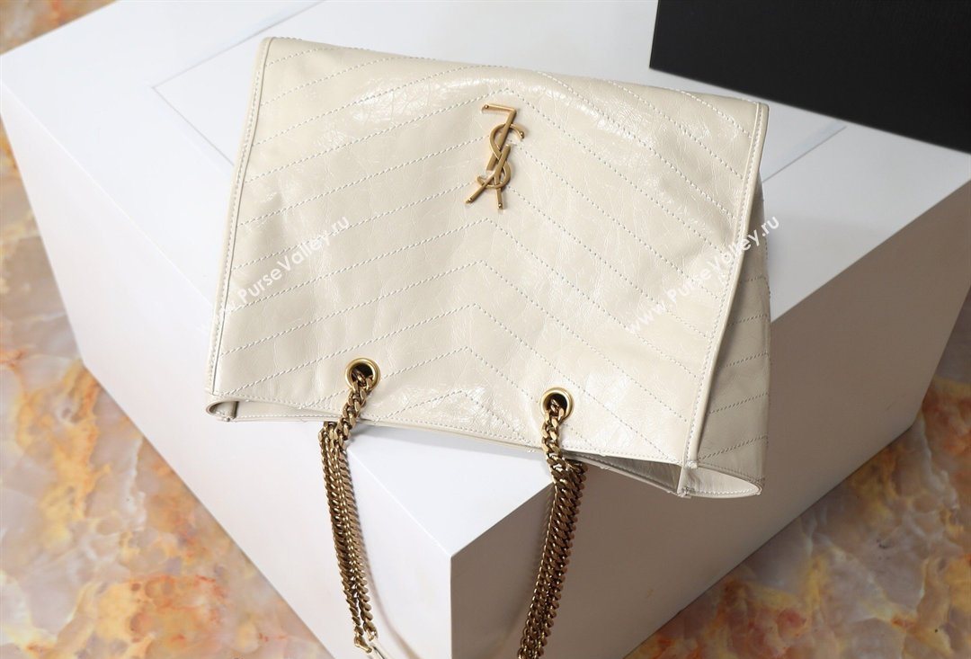 Saint Laurent NIKI shopping bag in vintage leather White 2026 871151 (MHUI-260403087)