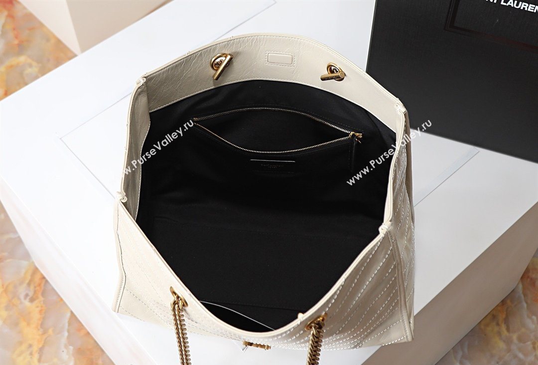 Saint Laurent NIKI shopping bag in vintage leather White 2026 871151 (MHUI-260403087)