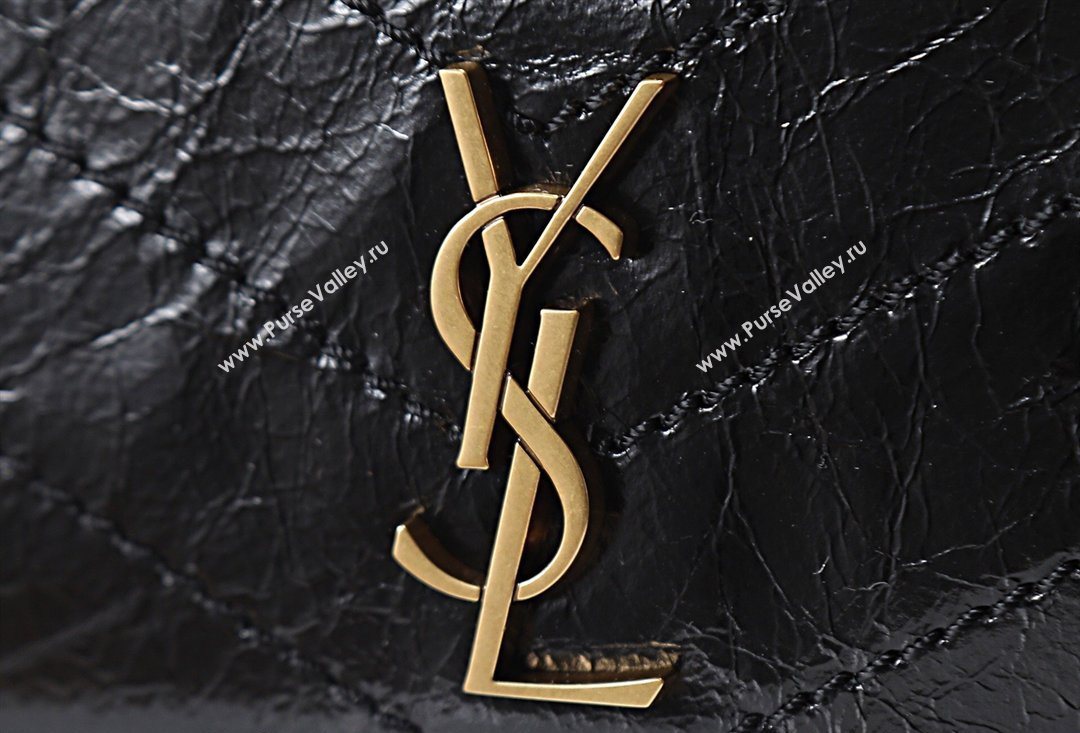 Saint Laurent NIKI small shopping bag in vintage leather Black/Gold 2026 872680 (MHUI-260403077)