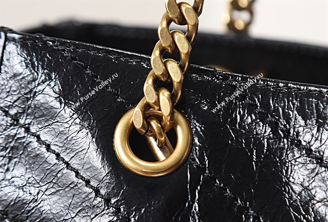 Saint Laurent NIKI small shopping bag in vintage leather Black/Gold 2026 872680 (MHUI-260403077)