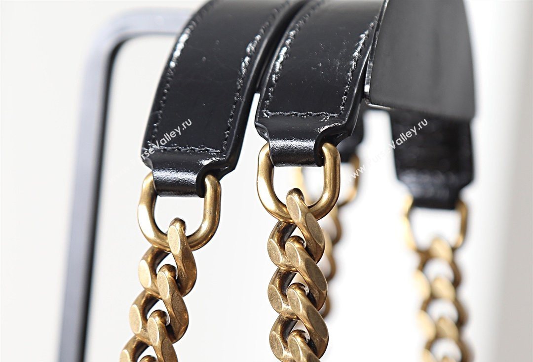 Saint Laurent NIKI small shopping bag in vintage leather Black/Gold 2026 872680 (MHUI-260403077)