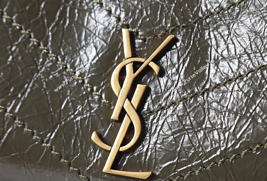 Saint Laurent NIKI small shopping bag in vintage leather Green 2026 872680 (MHUI-260403078)