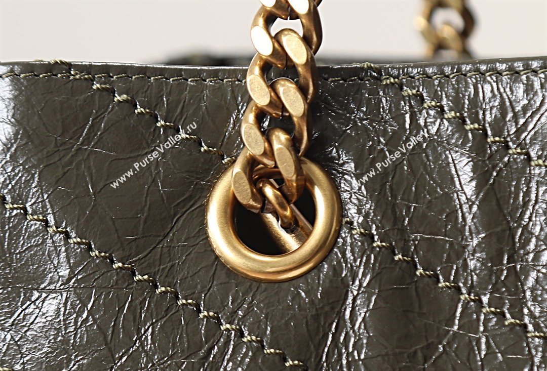 Saint Laurent NIKI small shopping bag in vintage leather Green 2026 872680 (MHUI-260403078)