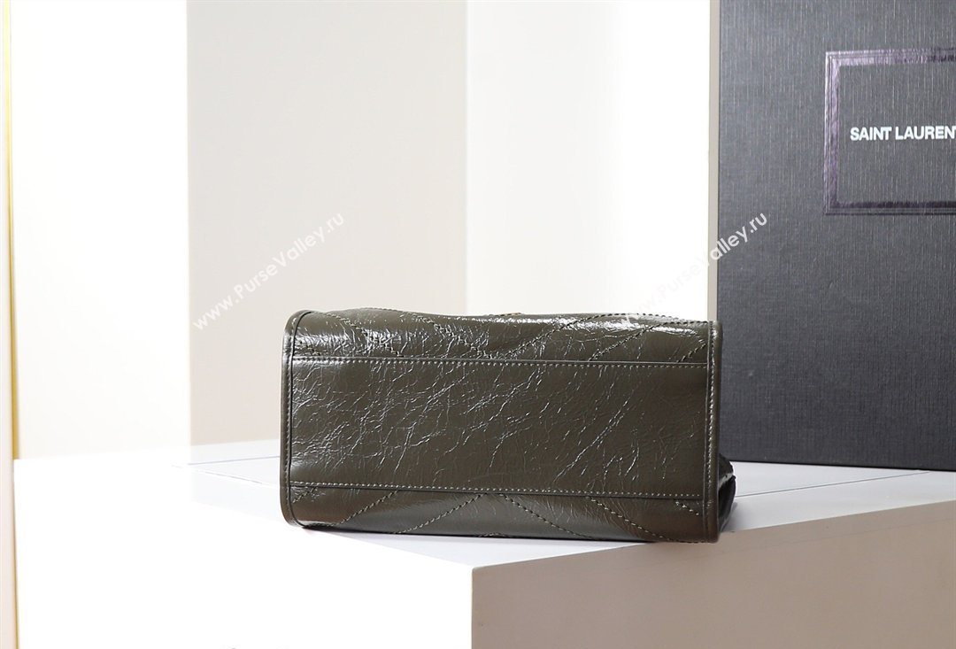 Saint Laurent NIKI small shopping bag in vintage leather Green 2026 872680 (MHUI-260403078)