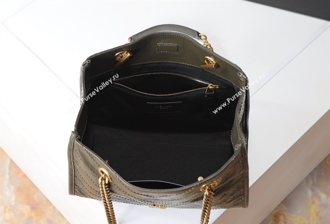 Saint Laurent NIKI small shopping bag in vintage leather Green 2026 872680 (MHUI-260403078)