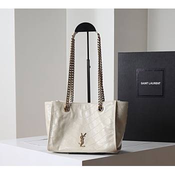 Saint Laurent NIKI small shopping bag in vintage leather White 2026 872680 (MHUI-260403079)
