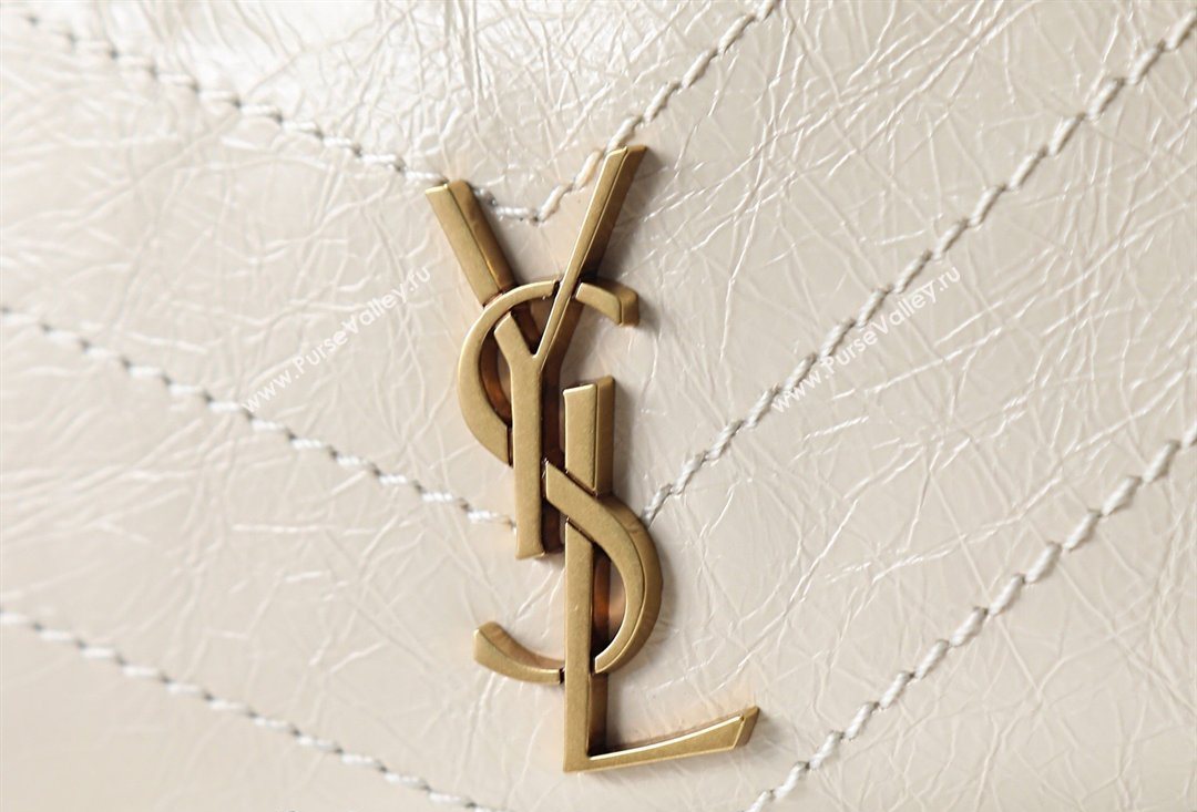 Saint Laurent NIKI small shopping bag in vintage leather White 2026 872680 (MHUI-260403079)