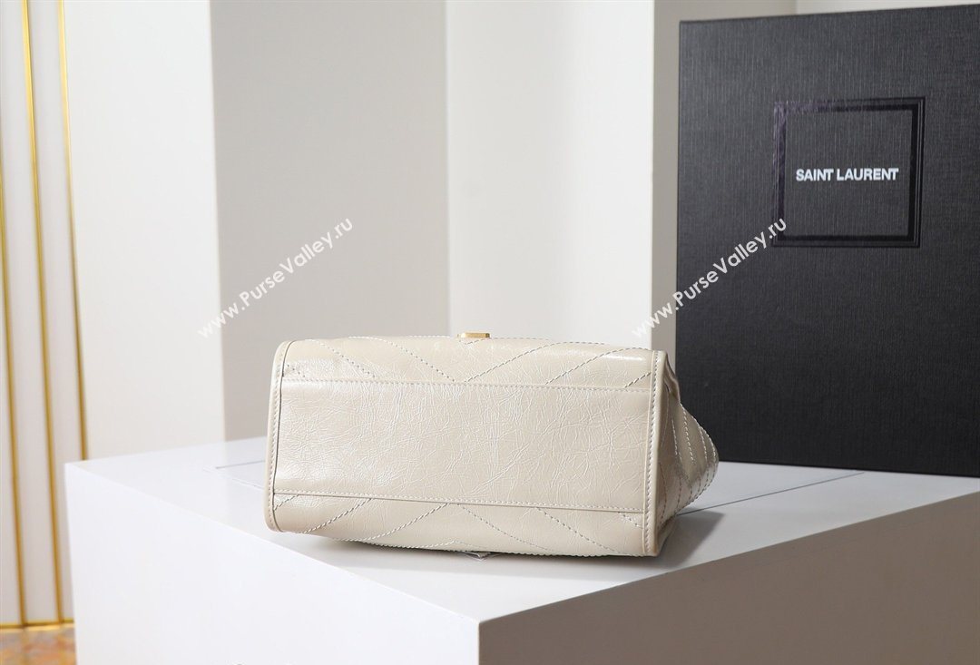 Saint Laurent NIKI small shopping bag in vintage leather White 2026 872680 (MHUI-260403079)