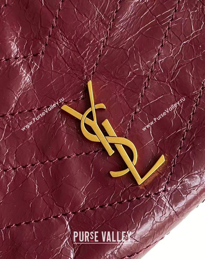 Saint Laurent NIKI small shopping bag in vintage leather Burgundy 2026 872680 (MHUI-260403081)