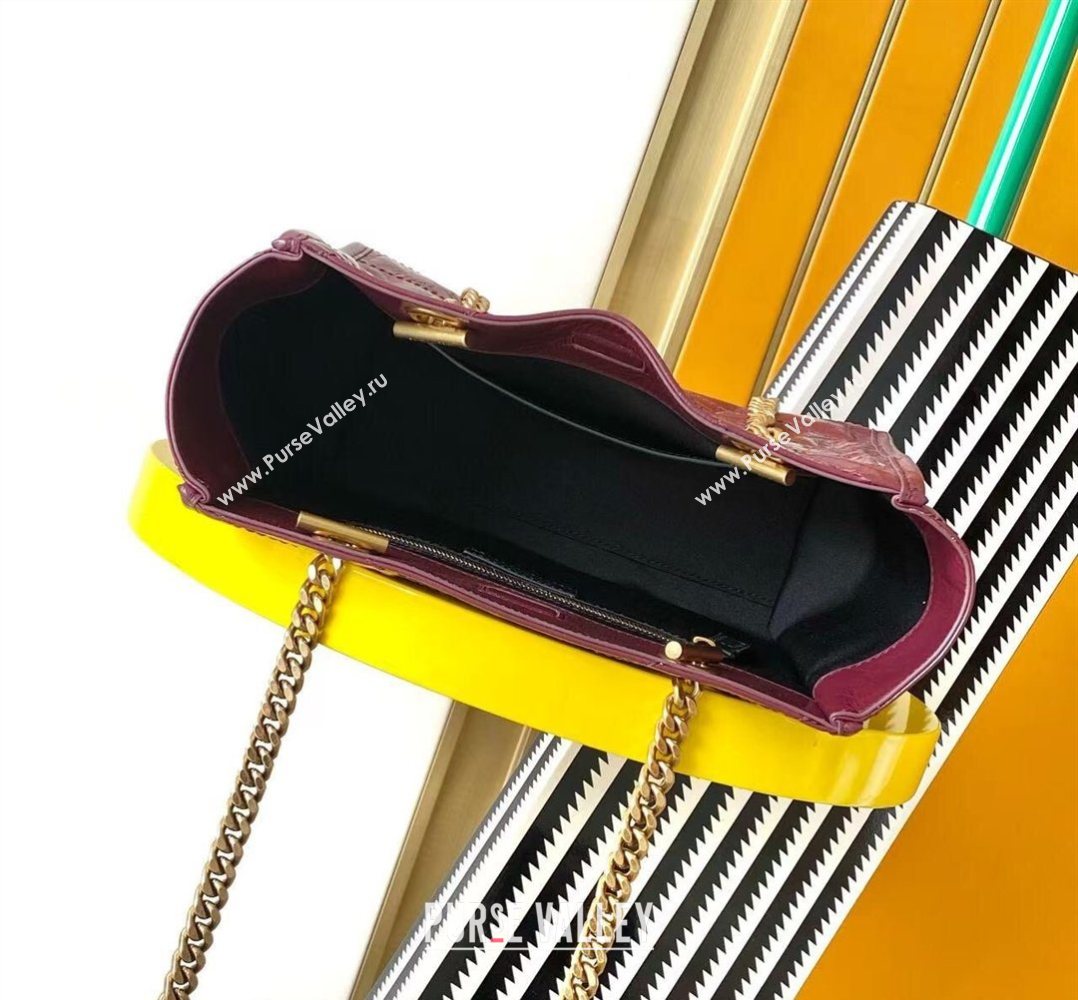 Saint Laurent NIKI small shopping bag in vintage leather Burgundy 2026 872680 (MHUI-260403081)