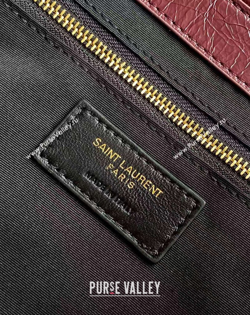 Saint Laurent NIKI small shopping bag in vintage leather Burgundy 2026 872680 (MHUI-260403081)