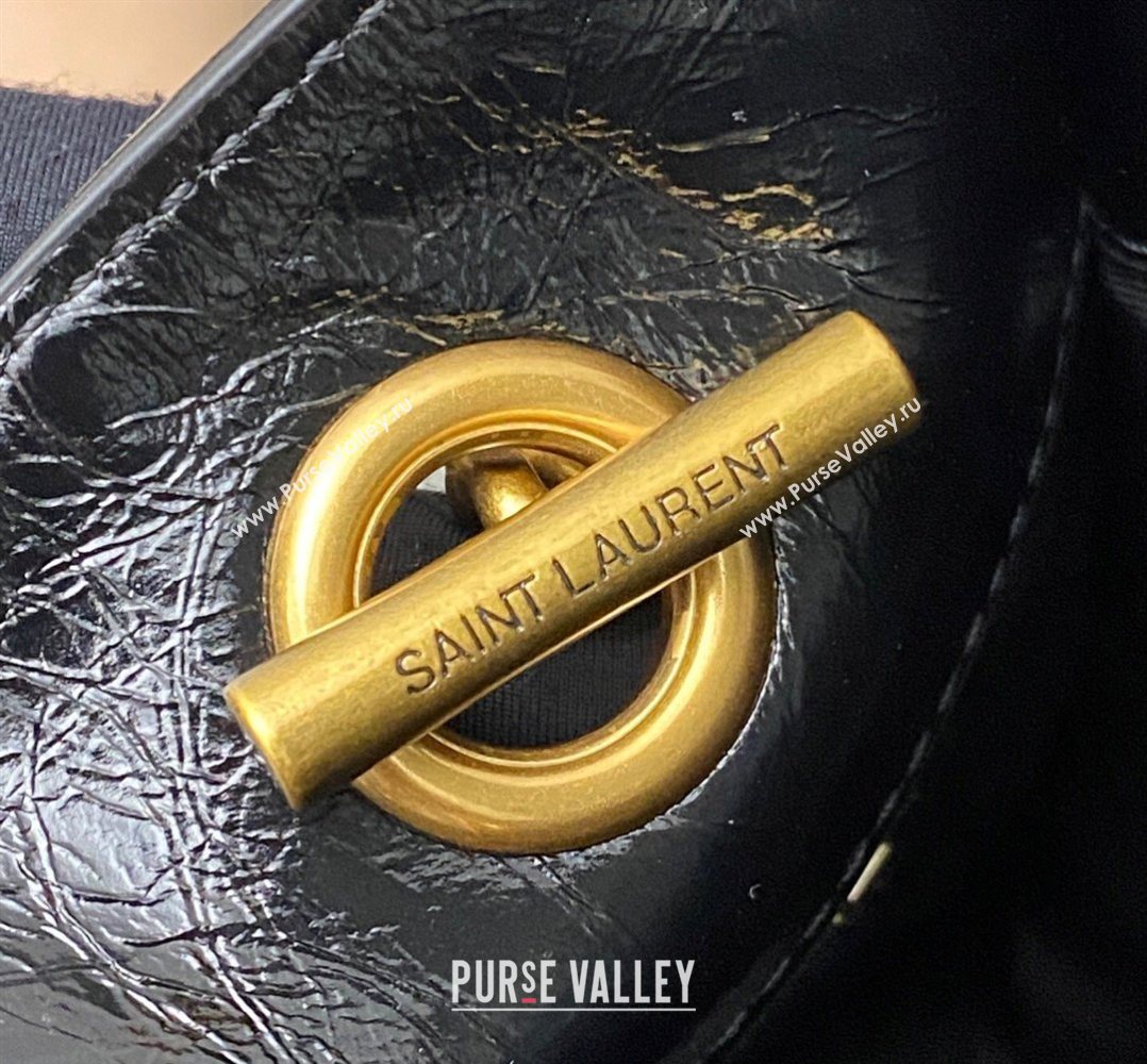 Saint Laurent NIKI small shopping bag in vintage leather Black/Gold 2026 872680 (MHUI-260403077)