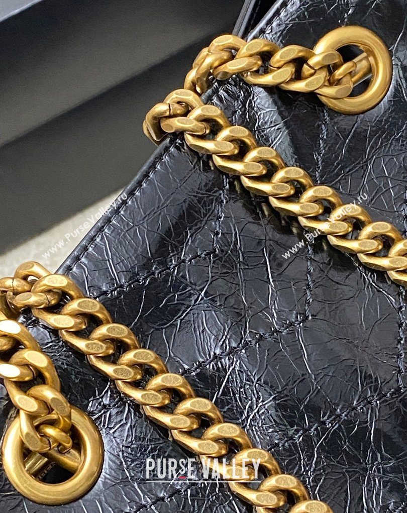 Saint Laurent NIKI small shopping bag in vintage leather Black/Gold 2026 872680 (MHUI-260403077)