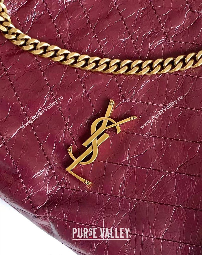 Saint Laurent NIKI shopping bag in vintage leather Burgundy 2026 871151 (MHUI-260403083)