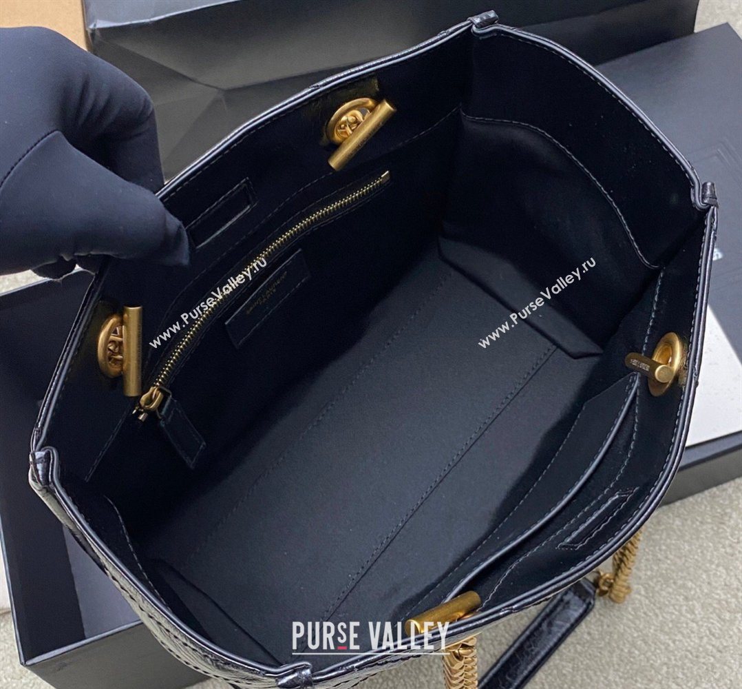 Saint Laurent NIKI small shopping bag in vintage leather Black/Gold 2026 872680 (MHUI-260403077)