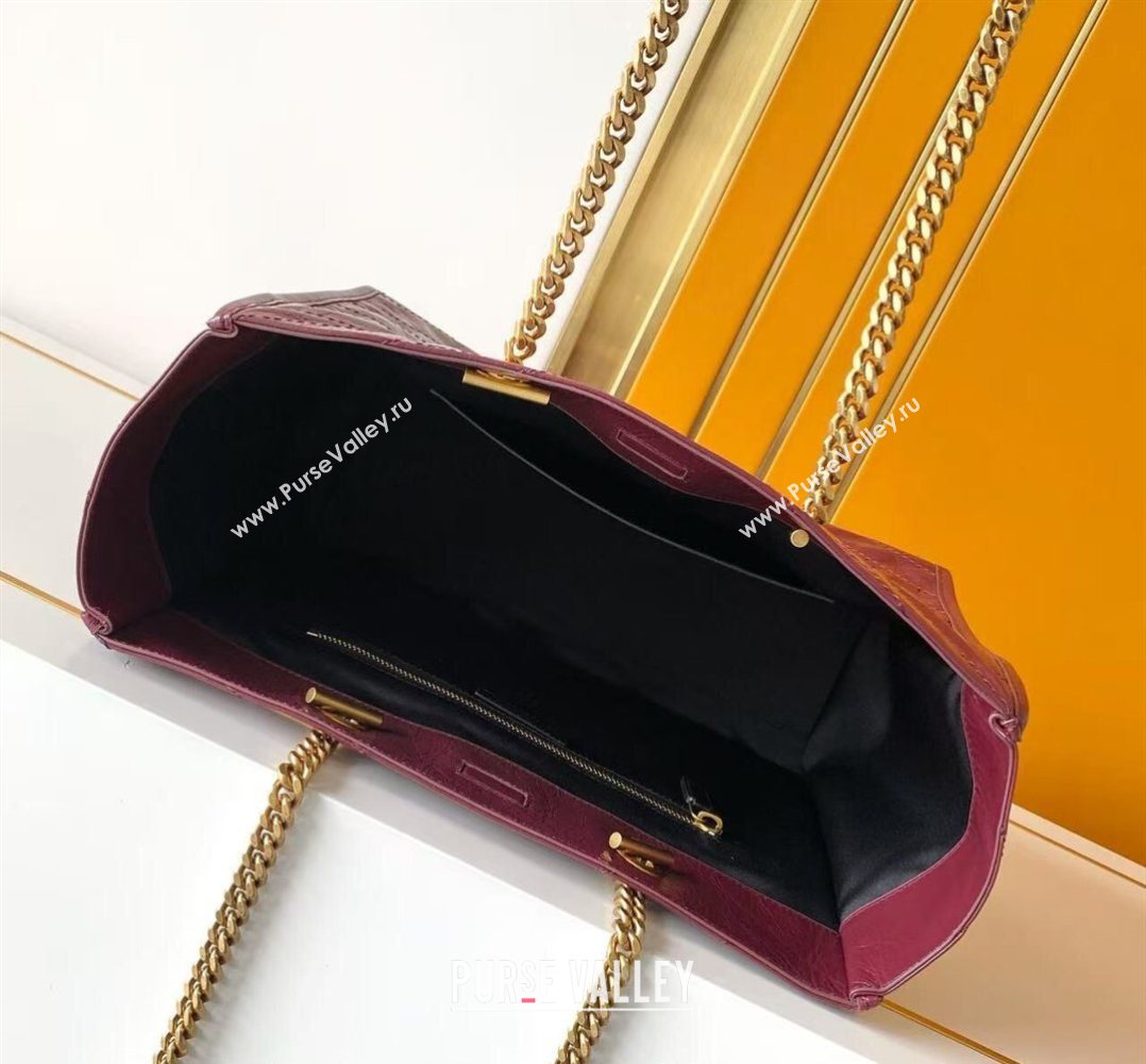 Saint Laurent NIKI shopping bag in vintage leather Burgundy 2026 871151 (MHUI-260403083)