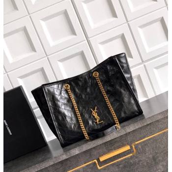 Saint Laurent NIKI shopping bag in vintage leather Black/Gold 2026 871151 (MHUI-260403085)