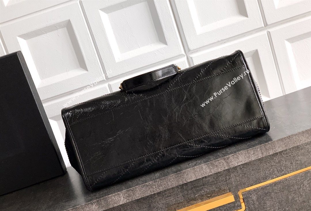 Saint Laurent NIKI shopping bag in vintage leather Black/Gold 2026 871151 (MHUI-260403085)