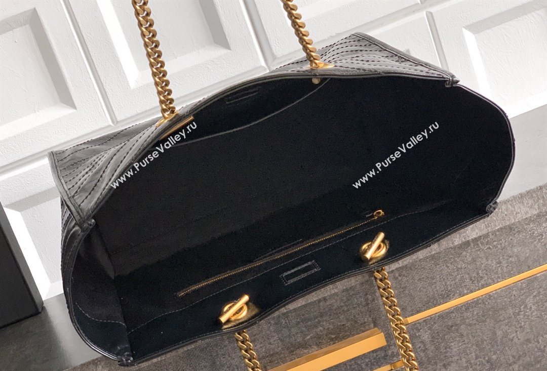Saint Laurent NIKI shopping bag in vintage leather Black/Gold 2026 871151 (MHUI-260403085)