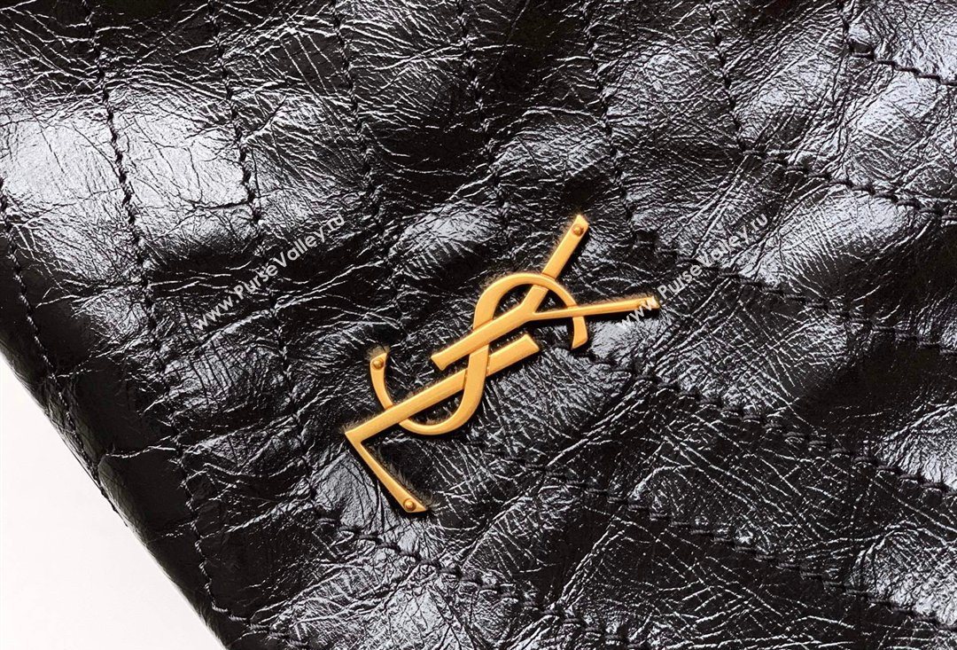 Saint Laurent NIKI shopping bag in vintage leather Black/Gold 2026 871151 (MHUI-260403085)