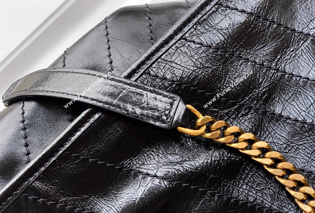 Saint Laurent NIKI shopping bag in vintage leather Black/Gold 2026 871151 (MHUI-260403085)