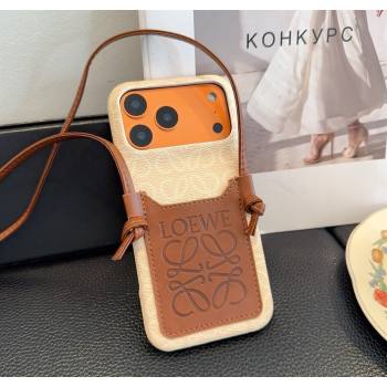 Loewe Anagram iPhone Holder with Strap Beige/Brown 2026 0318 (SHI-260318072)