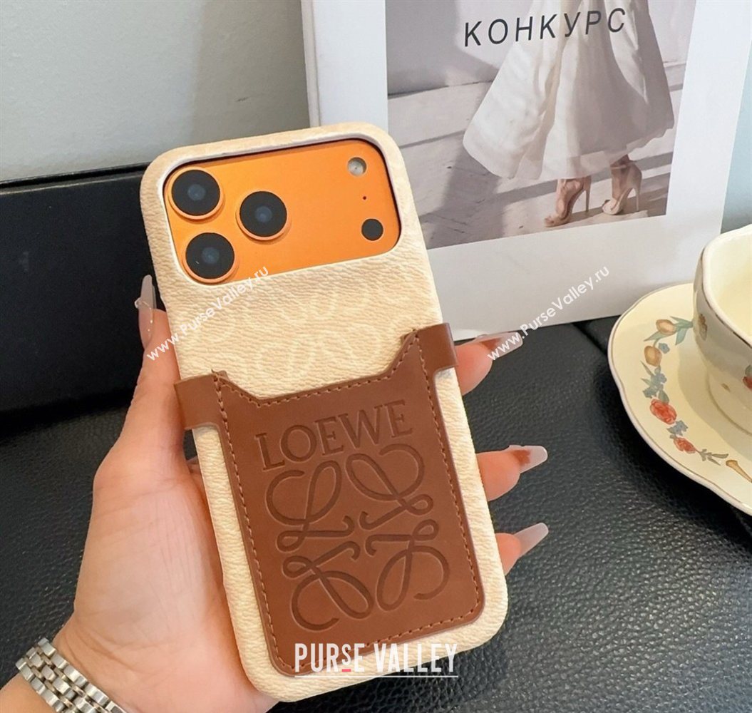 Loewe Anagram iPhone Holder with Strap Beige/Brown 2026 0318 (SHI-260318072)