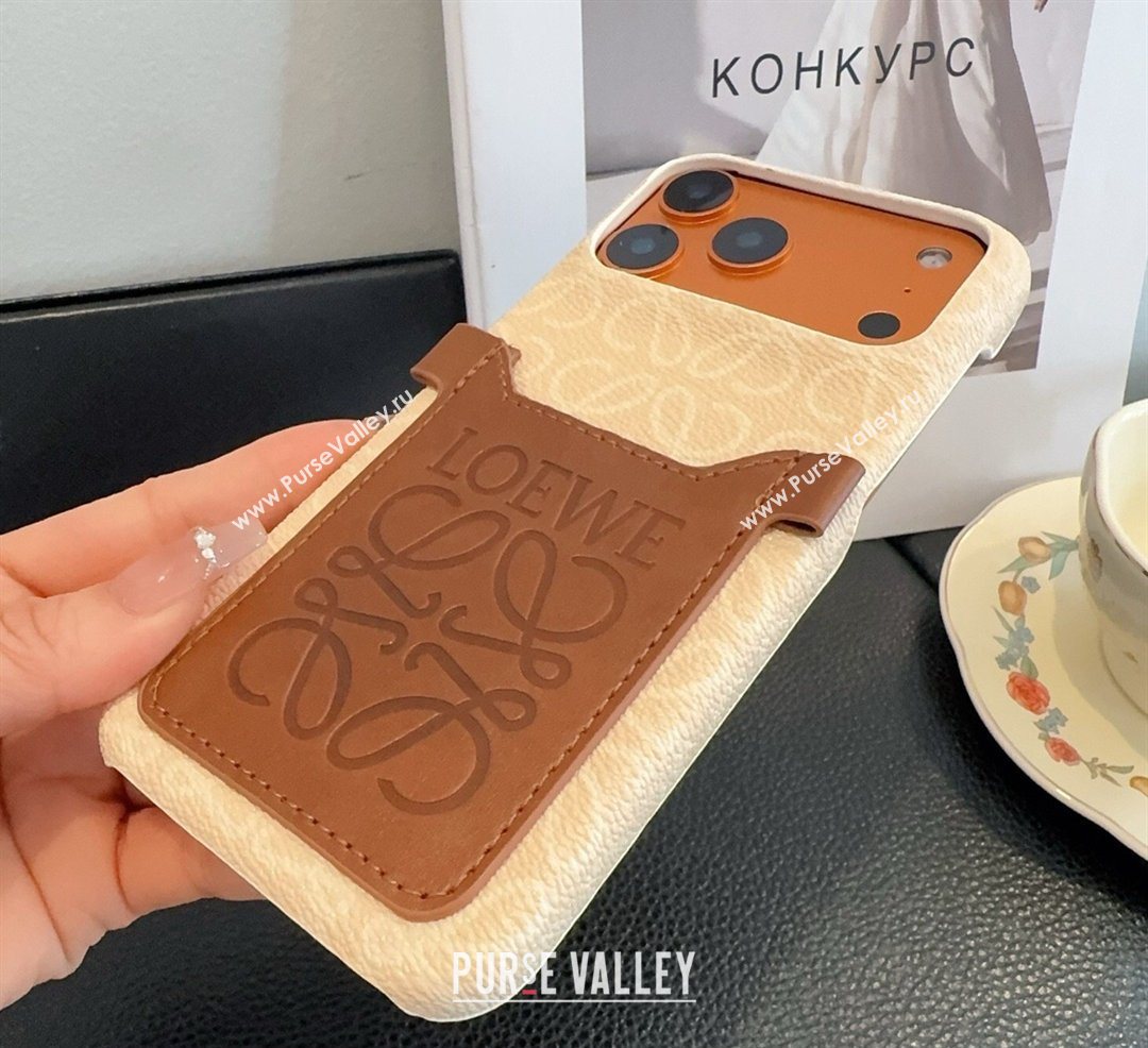 Loewe Anagram iPhone Holder with Strap Beige/Brown 2026 0318 (SHI-260318072)