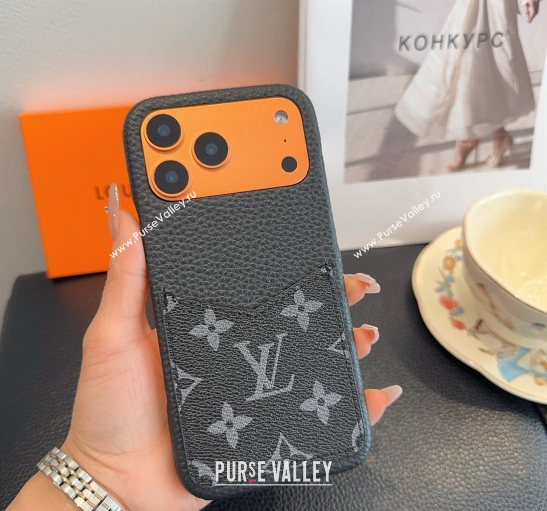 Louis Vuitton Monogram iPhone Holder Black 2026 0318 (SHI-260318073)
