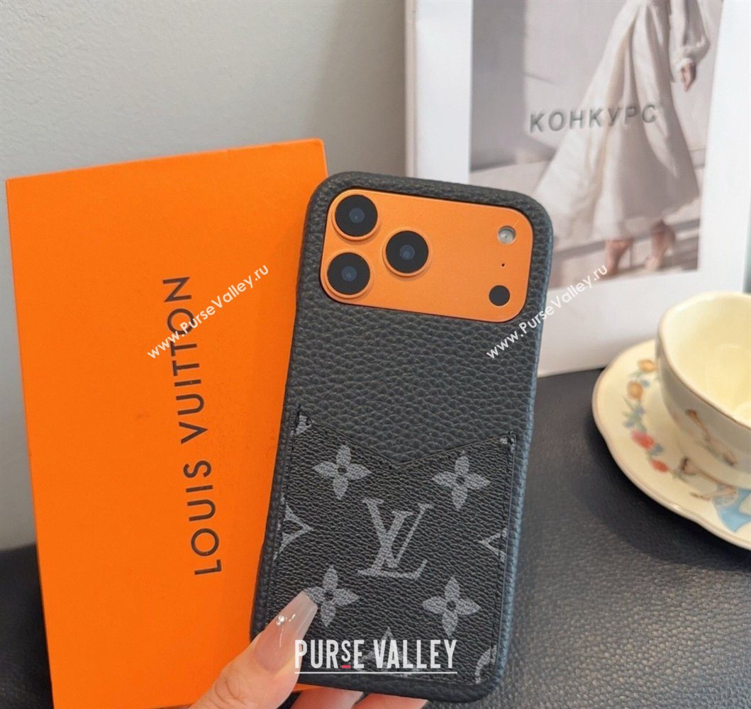 Louis Vuitton Monogram iPhone Holder Black 2026 0318 (SHI-260318073)
